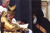 His Holiness Pope John Paul II received His Beatitude Lubomyr Husar at theApostolic Palace